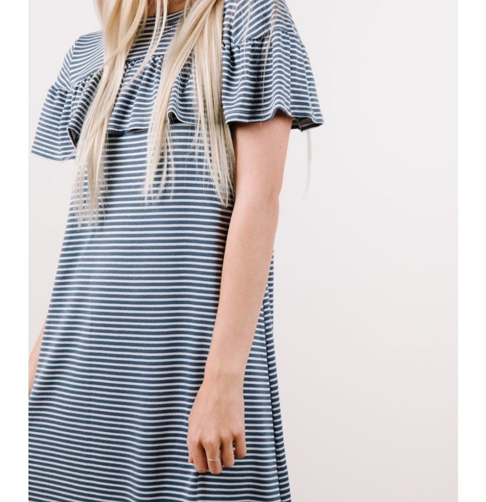 Piper and Scoot Allegra Ruffle Dress- Blue